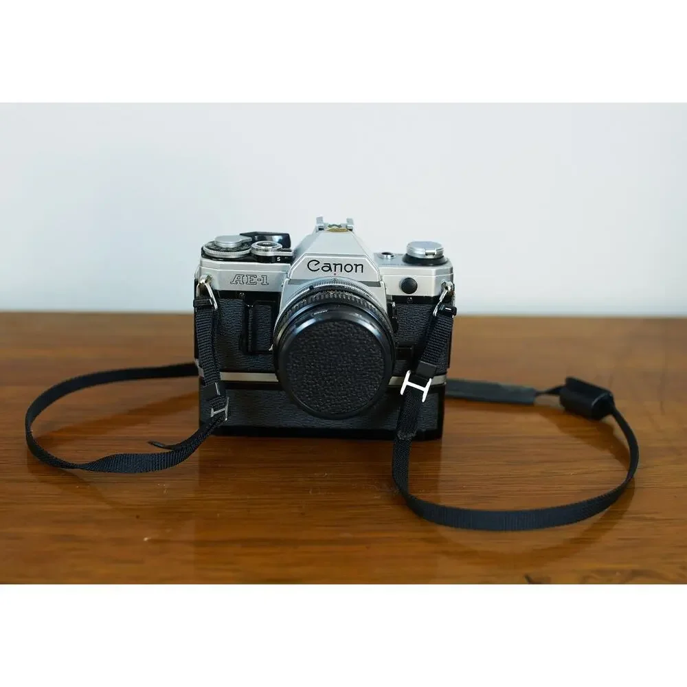Canon AE-1 35mm Film SLR Camera w/FD 50mm 1.8 Lens | PoweWinder | Case